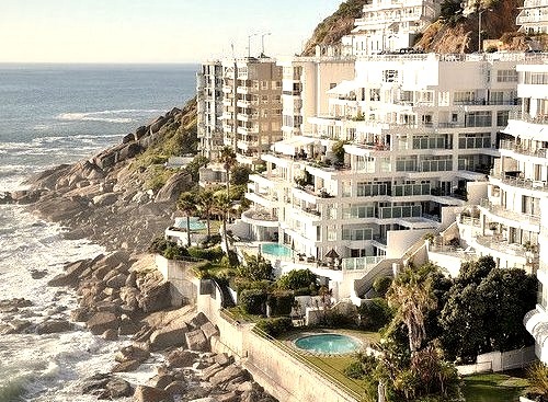 Apartments at the edge of the Atlantic Ocean in Clifton, South Africa