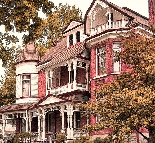 Queen Anne Revival style architecture house in Napanee, Ontario, Canada