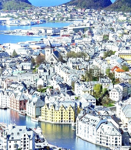 View of Alesund from Aksla hill, Norway