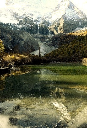 Reflections in the Pearl Lake, Sichuan, China
